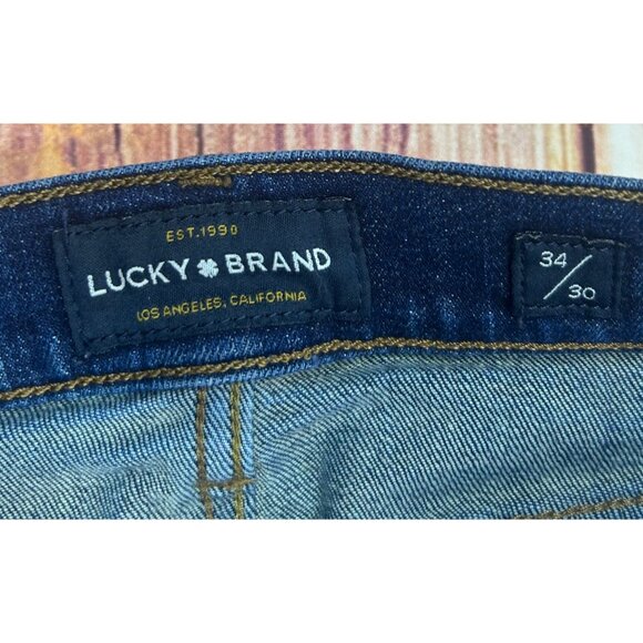 Lucky Brand Mens 181 Relaxed Dark Wash Straight‎ Jeans 34x30 - Picture 4 of 7